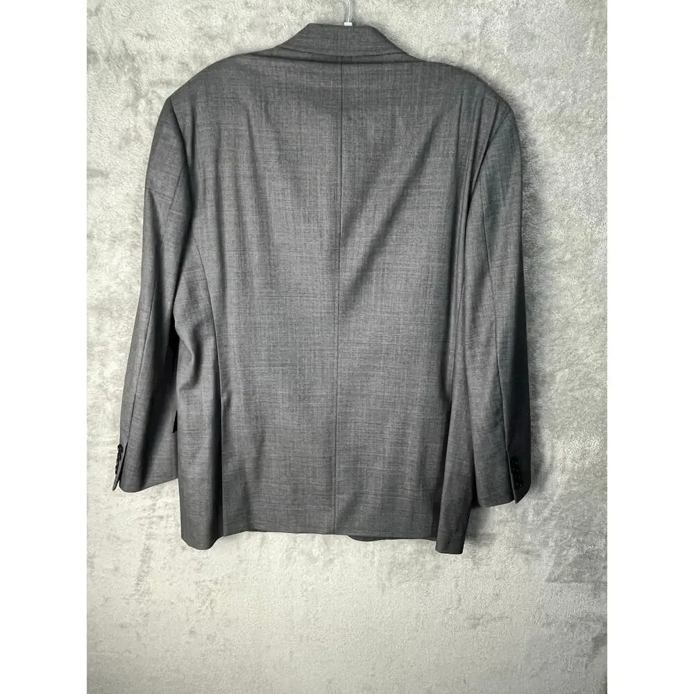 ETRO Milano Gray Wool Sport Coat Blazer Mens 54 EU 44R Italy Striped Lining